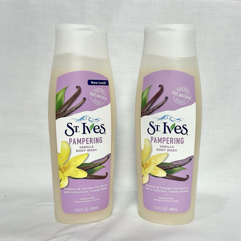 2 Pack St Ives PAMPERING Vanilla Body Wash -Lot of 2 Discontinued NEW